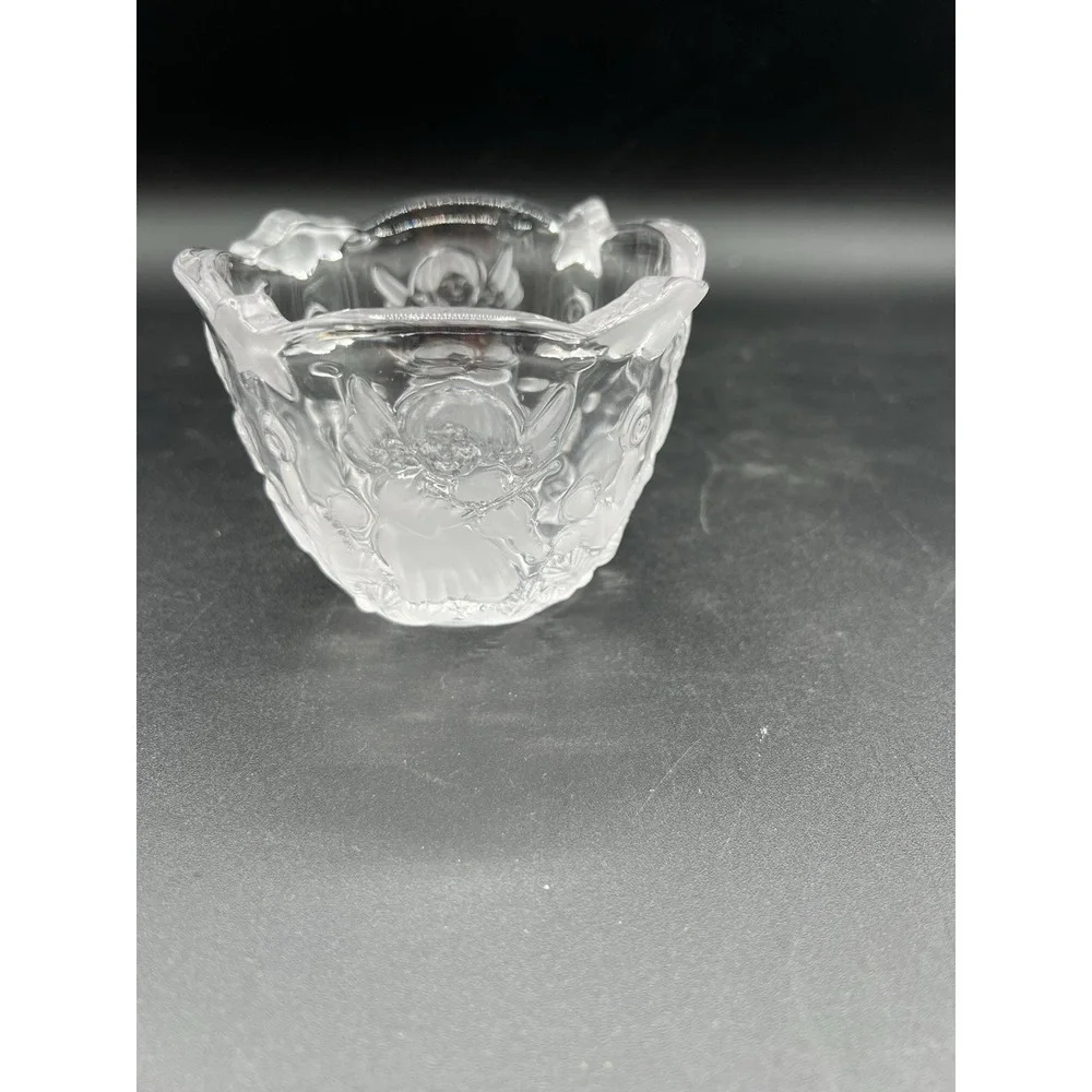 🎄Mikasa Christmas Angel Holiday Candle / Candy Holder Glass‎ Bowl – Vintage